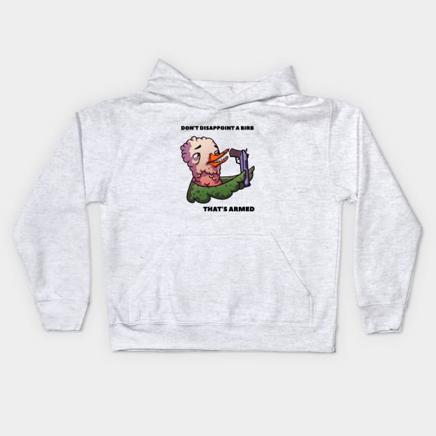 Goose with a gun! Kids Hoodie by mrWegner